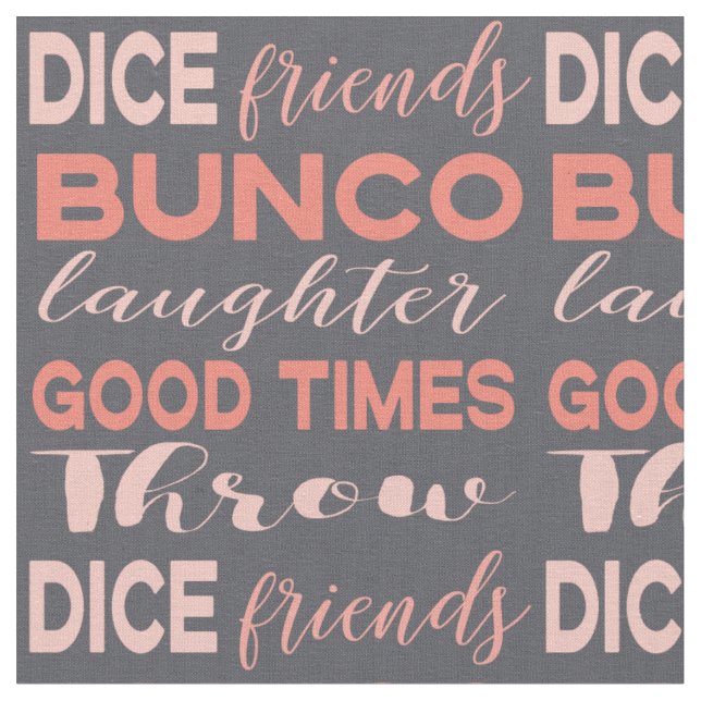 Tela Tejido de Novedad rosa gris y subterráneo Bunco (De cerca)