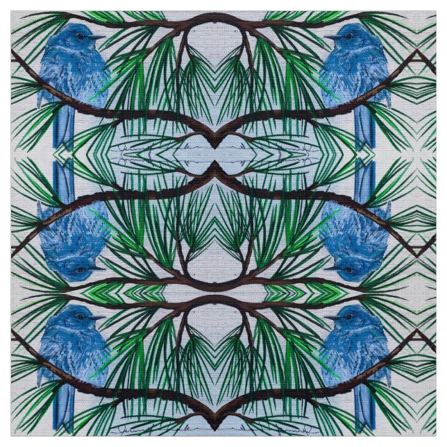 Tela Tejido de pájaro azul de montaña (Retal)