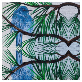 Tela Tejido de pájaro azul de montaña