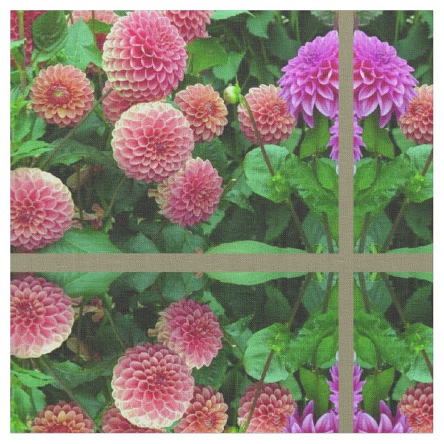 Tela Tejido de parches de flores (De cerca)