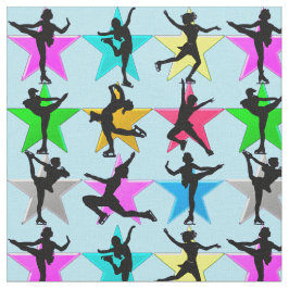 TELA TEJIDO DE PATINAJE DE FIGURA AZUL SUPER STAR
