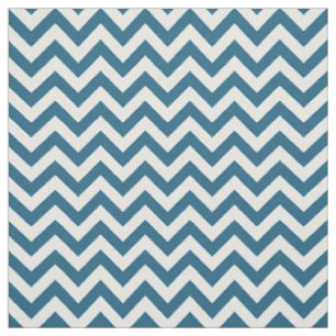 Tela Tejido de patrón Chevron de moda azul blanco