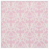 Tejido de patrón de Damasco parisino blanco rosado
