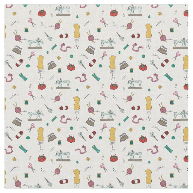 Tela Tejido de patrón de herramientas de costura y sast (De cerca)