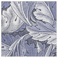 Tejido de patrón de hoja azul de Acanthus Nouveau