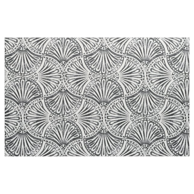 Tela Tejido de patrón de hoja de estilo Art Déco vintag (Yarda)
