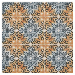 Tela Tejido de patrón de mosaico portugués