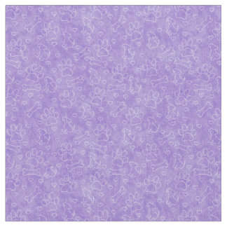Tela Tejido de patrón de perro morado