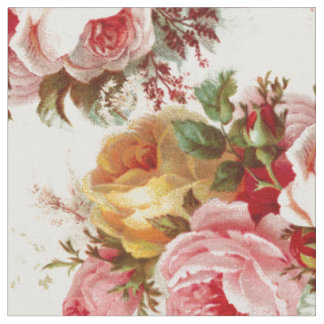 Tela Tejido de patrón de Rosa chic de Shabby vintage