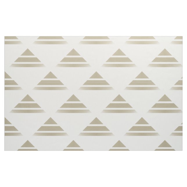 Tela Tejido de patrón de triángulo geográfico blanco be ("Cuarto gordo" (fat quarter))