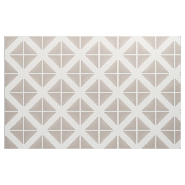Tela Tejido de patrón de triángulos de moda beige blanc ("Cuarto gordo" (fat quarter))