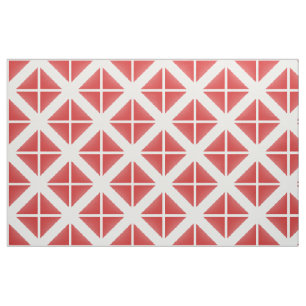 Tela Tejido de patrón de triángulos de moda rojo blanco
