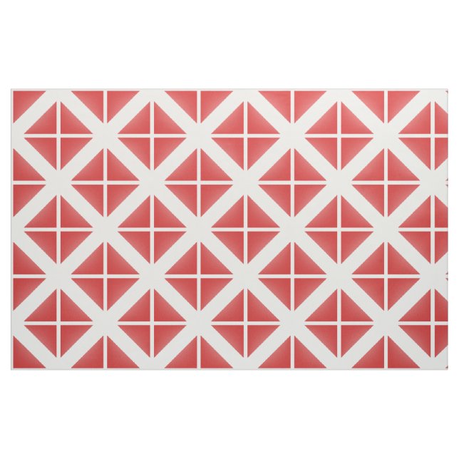 Tela Tejido de patrón de triángulos de moda rojo blanco ("Cuarto gordo" (fat quarter))