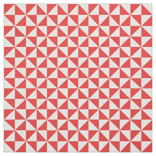 Tela Tejido de patrón de triángulos rojo blanco moderno