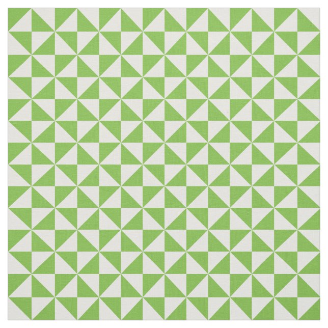 Tela Tejido de patrón de triángulos verde blanco modern (Retal)