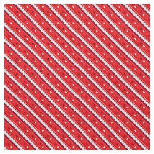 Tela Tejido de patrones de corazón y encaje/rojo