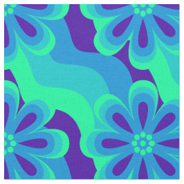 Tela Tejido de patrones de flores y olas de estilo de l