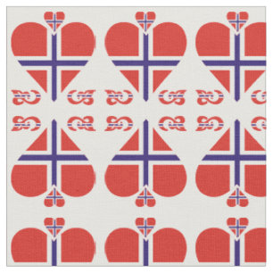 Tela Tejido de patrones Noruega Corazones y Swirls