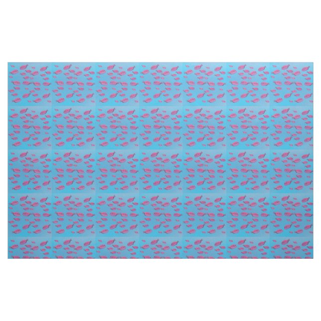 Tela Tejido de peces rosados ("Cuarto gordo" (fat quarter))