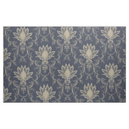 Tela Tejido de piña azul marino barroco francés