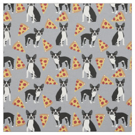 Tela Tejido de pizza de Boston Terriers