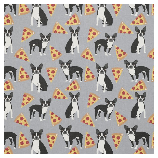 Tela Tejido de pizza de Boston Terriers (Retal)