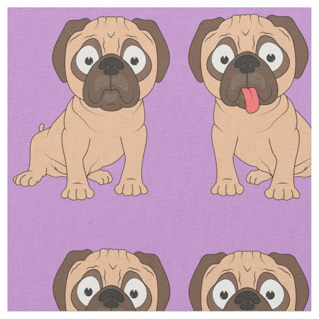 Tela Tejido de pug de Personalizable (De cerca)