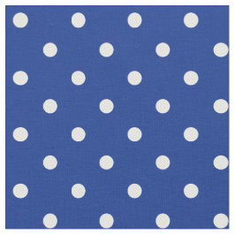 Tela Tejido de puntos de polka azul