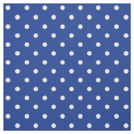 Tela Tejido de puntos de polka azul
