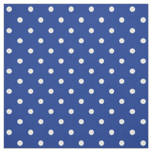 Tela Tejido de puntos de polka azul