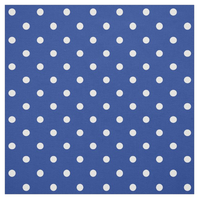 Tela Tejido de puntos de polka azul (Retal)