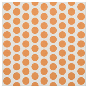 Tela Tejido de puntos de polka mini blanco naranja