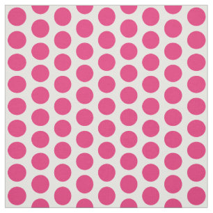 Tela Tejido de puntos de polka mini blanco rosado