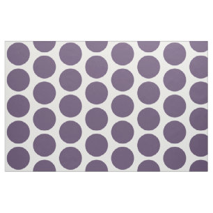 Tela Tejido de puntos de polka morado blanco grande