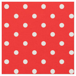 Tela Tejido de puntos de polka rojo