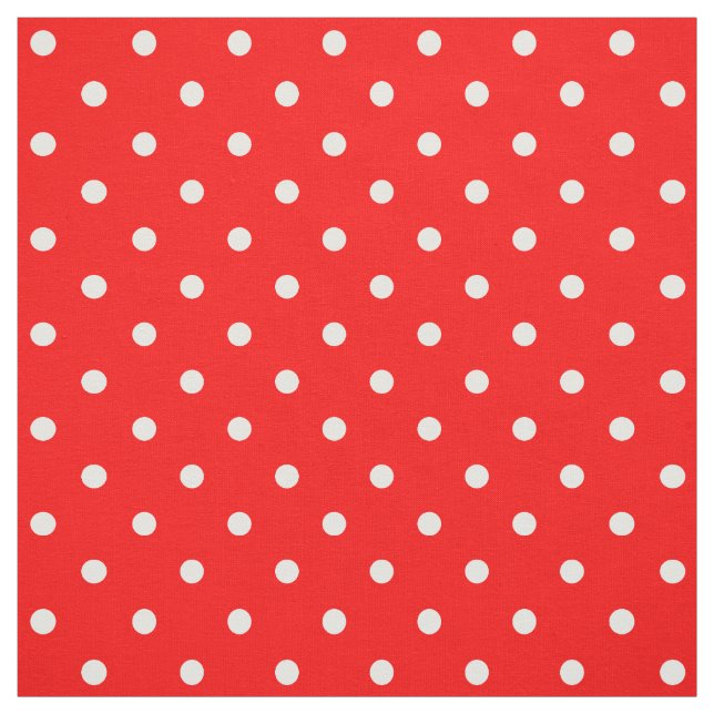 Tela Tejido de puntos de polka rojo (Retal)