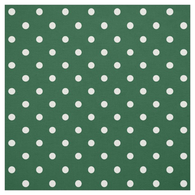 Tela Tejido de puntos de polka verde (Retal)