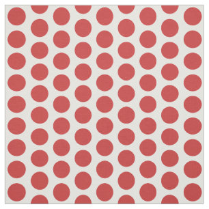 Tela Tejido de puntos mini polka rojo blanco