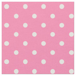 Tela Tejido de puntos rosados de polka