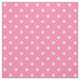 Tela Tejido de puntos rosados de polka