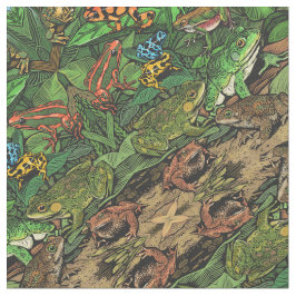 Tela Tejido de ranas y toallas