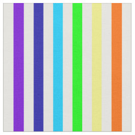 Tela Tejido de rayas arcoiris blancas