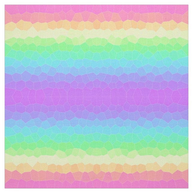 Tela Tejido de rayas geométricas del arcoiris (Retal)