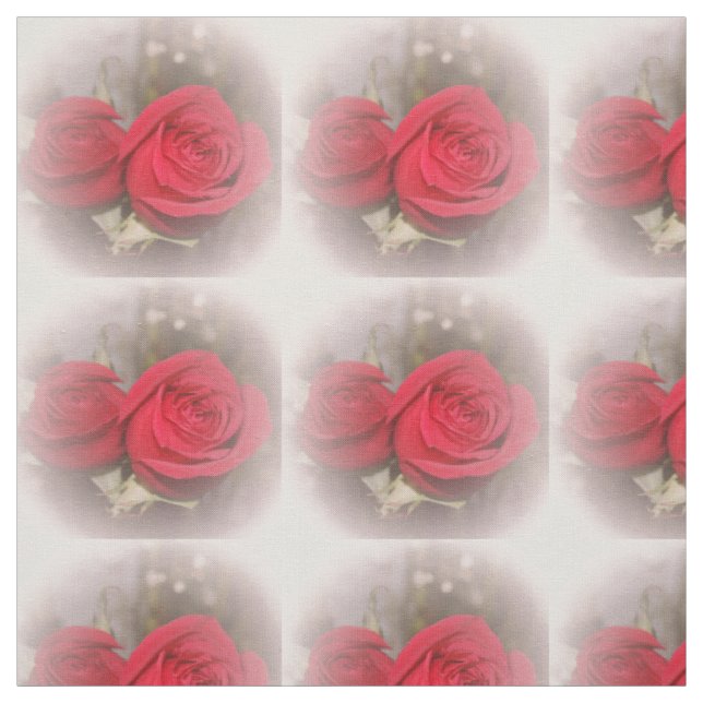 Tela Tejido de rosas rojas blandas (Retal)
