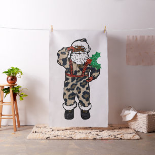 Tela tejido de santa claus leopard africano