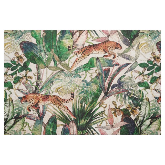 Tela Tejido de selva tropical chino de época ("Cuarto gordo" (fat quarter))