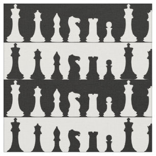 Tela Tejido de silueta de piezas de ajedrez