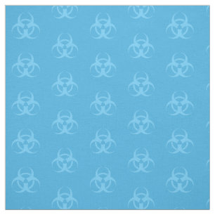 Tela Tejido de símbolo de biopeligro azul Pastel