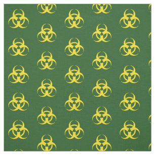 Tela Tejido de símbolos de biopeligro verde y amarillo