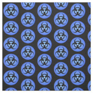 Tela Tejido de símbolos de riesgo azul y negro
